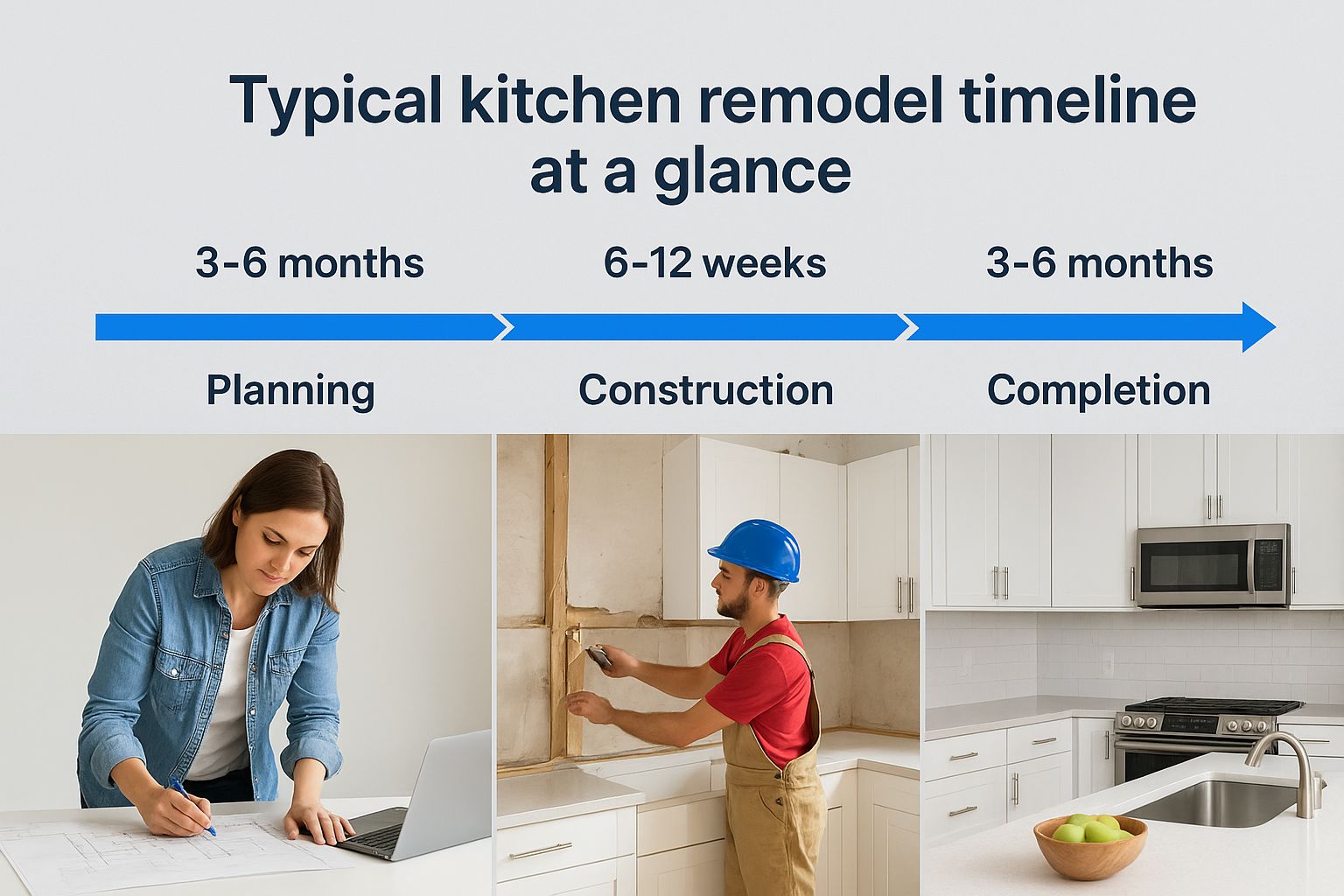 Typical kitchen remodel timeline at a glance