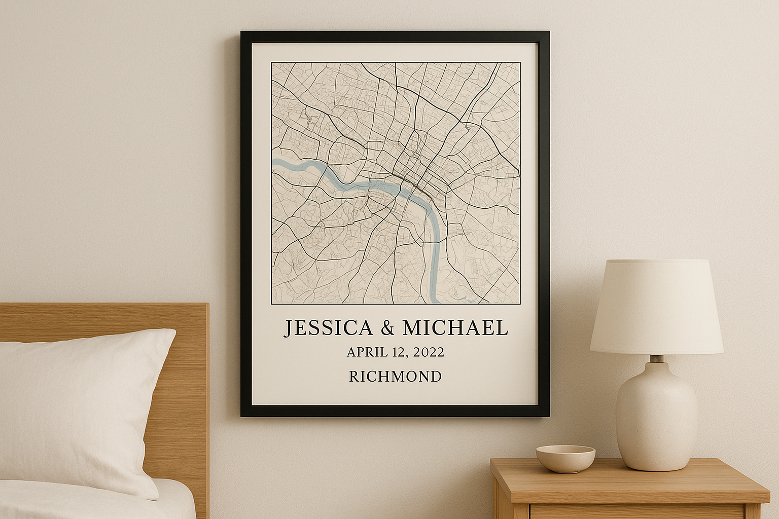 14. Custom map print of where you met or married