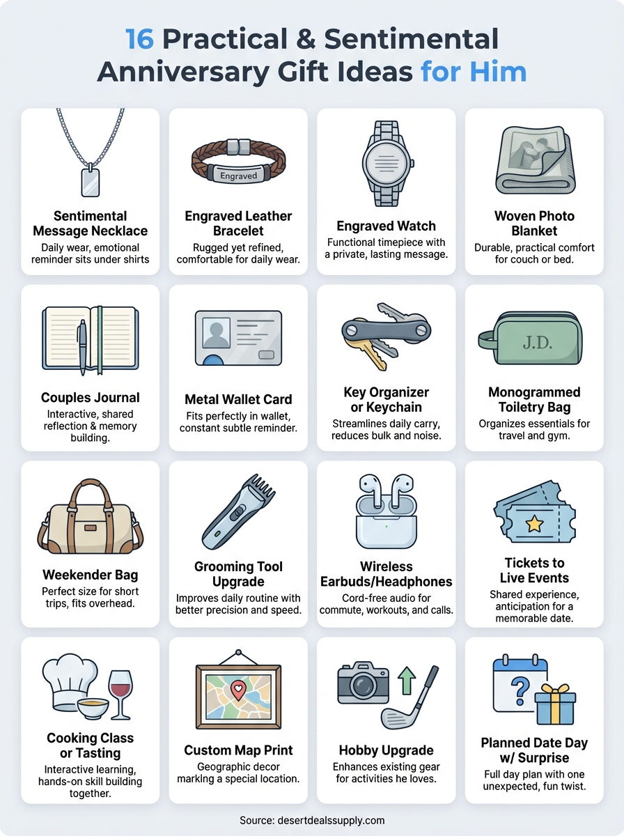 anniversary gift ideas for him infographic
