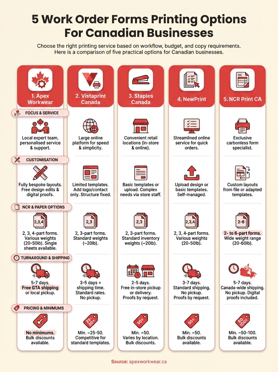 work order forms printing infographic