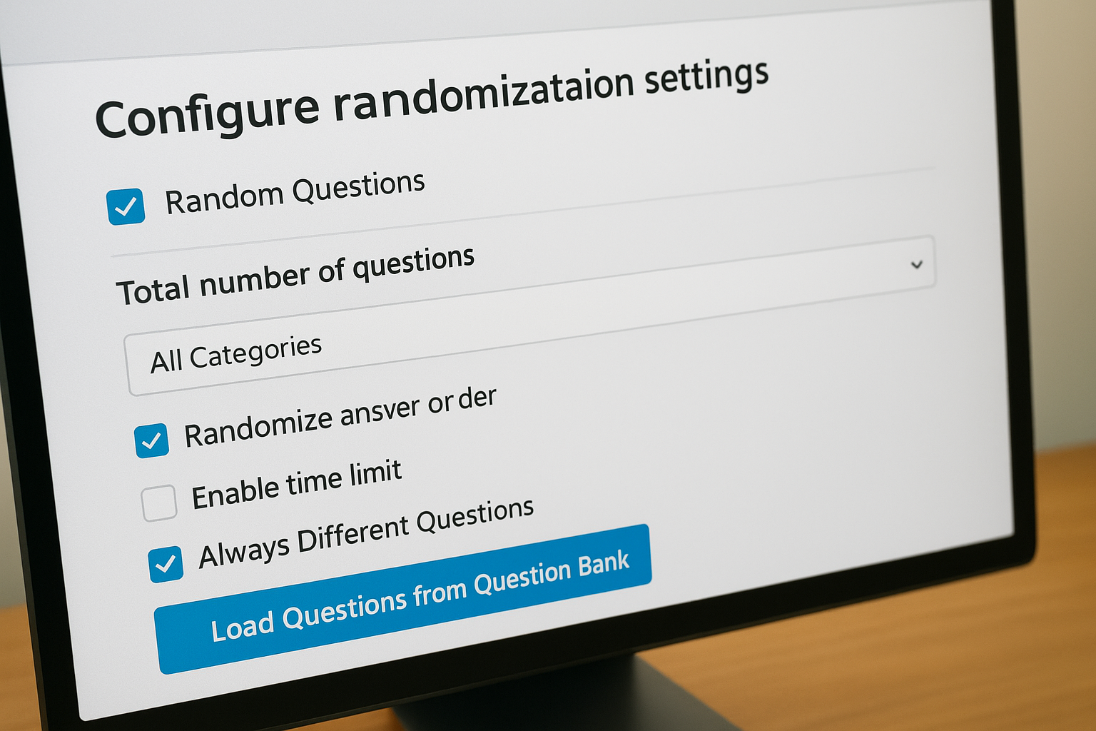 Configure randomization settings