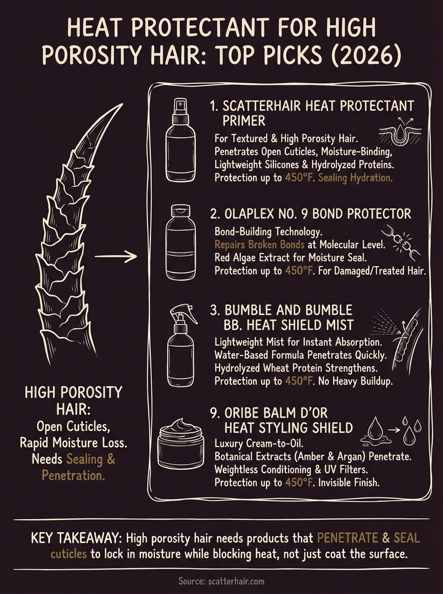 heat protectant for high porosity hair infographic