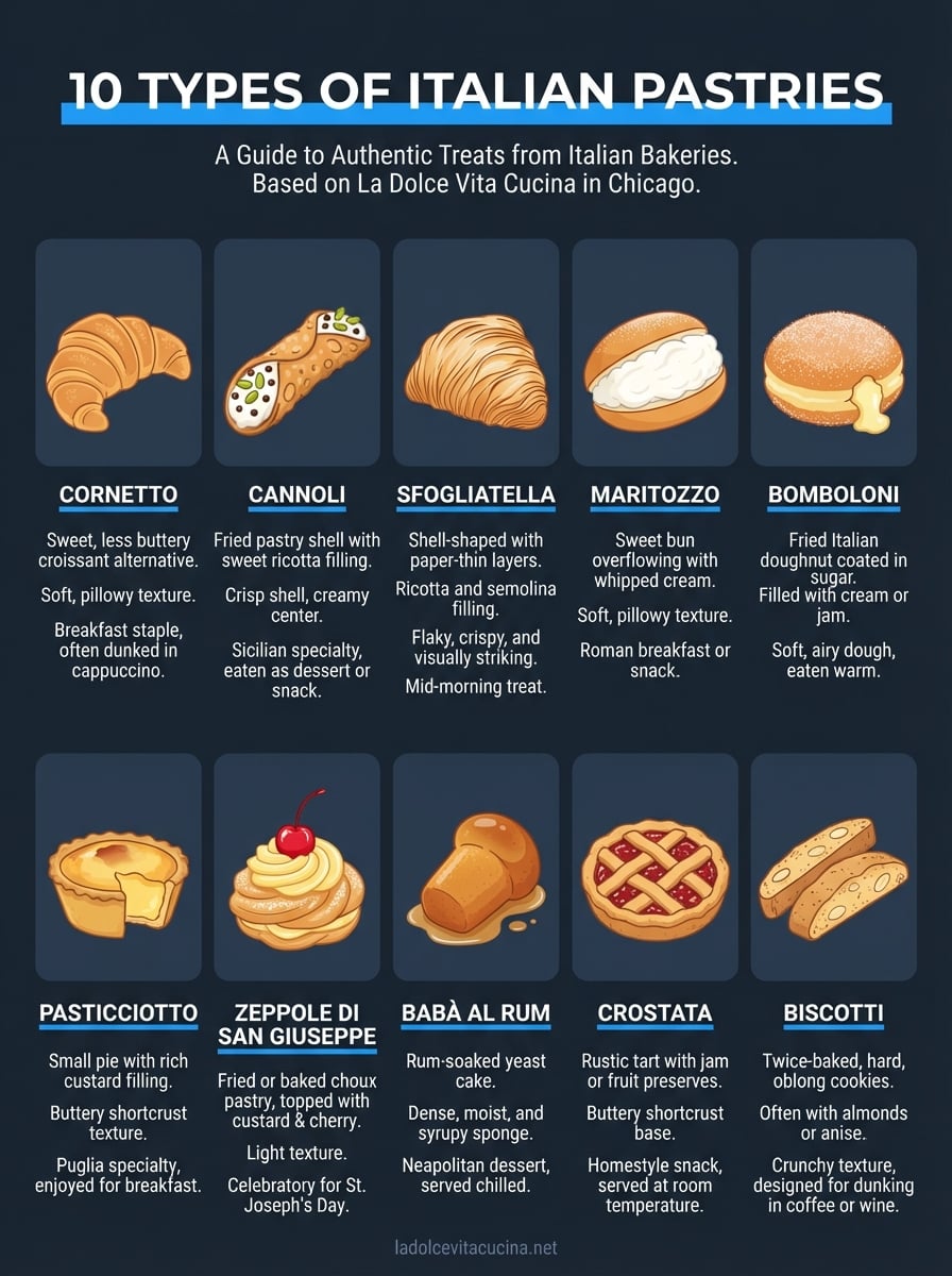 types of italian pastries infographic