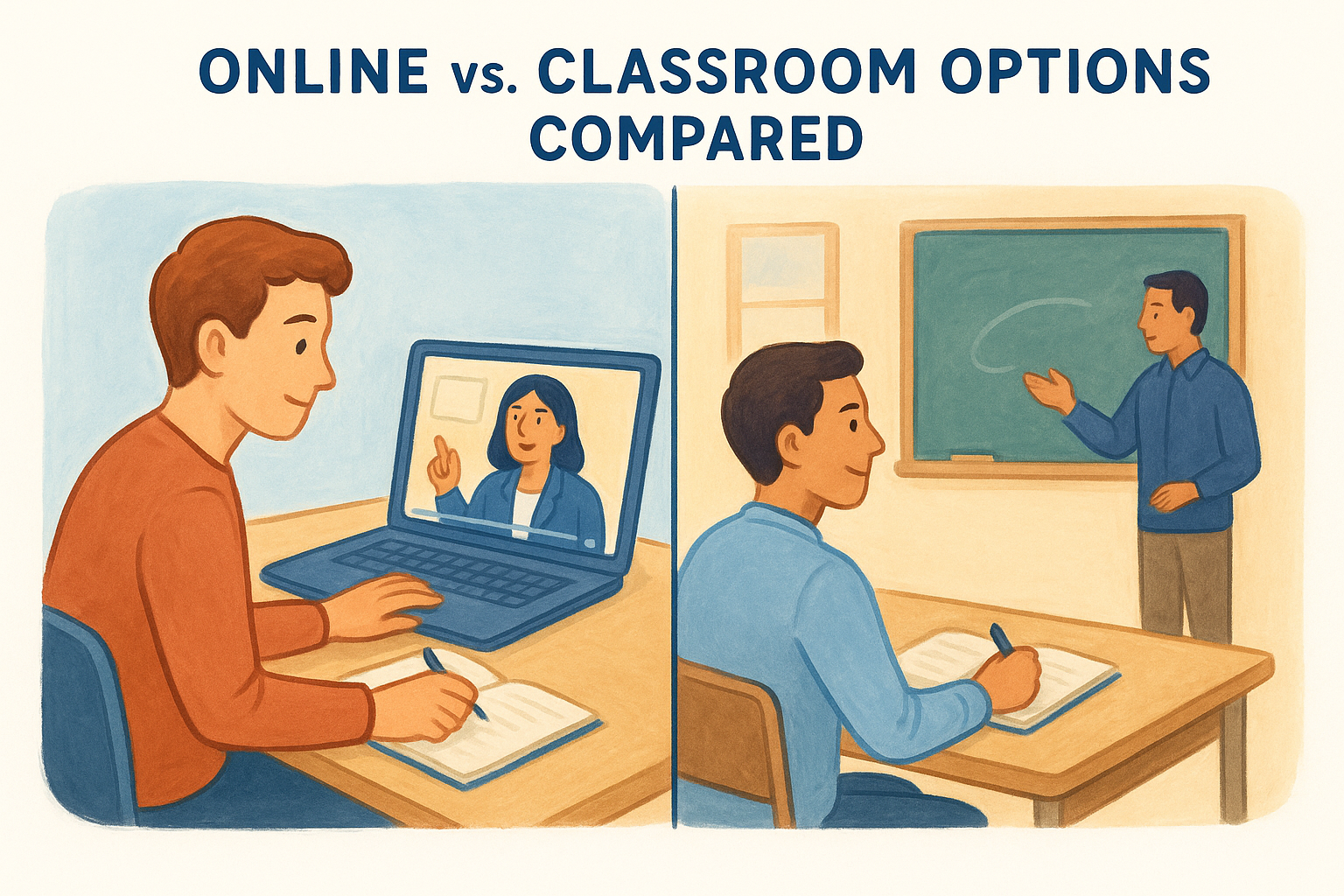 Online vs. classroom options compared