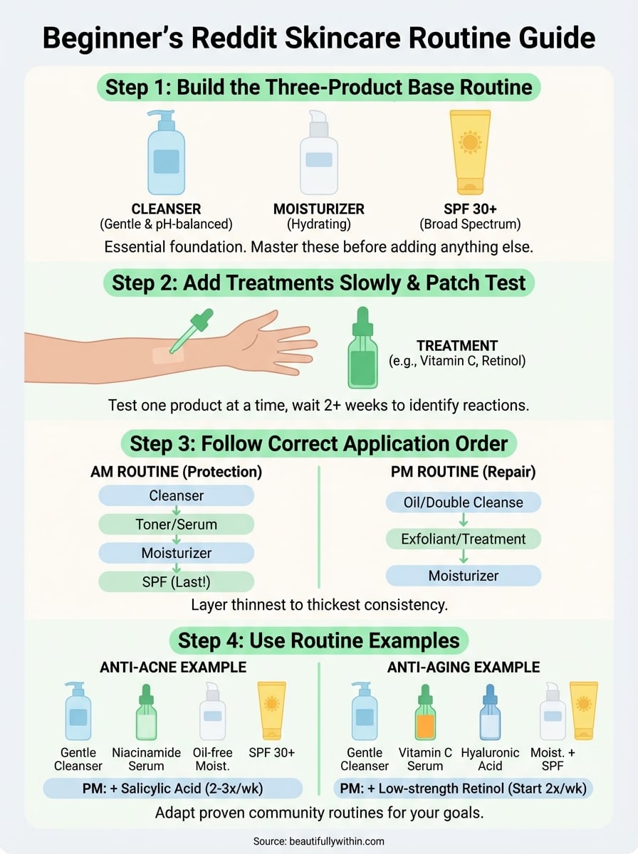 reddit skincare routine infographic