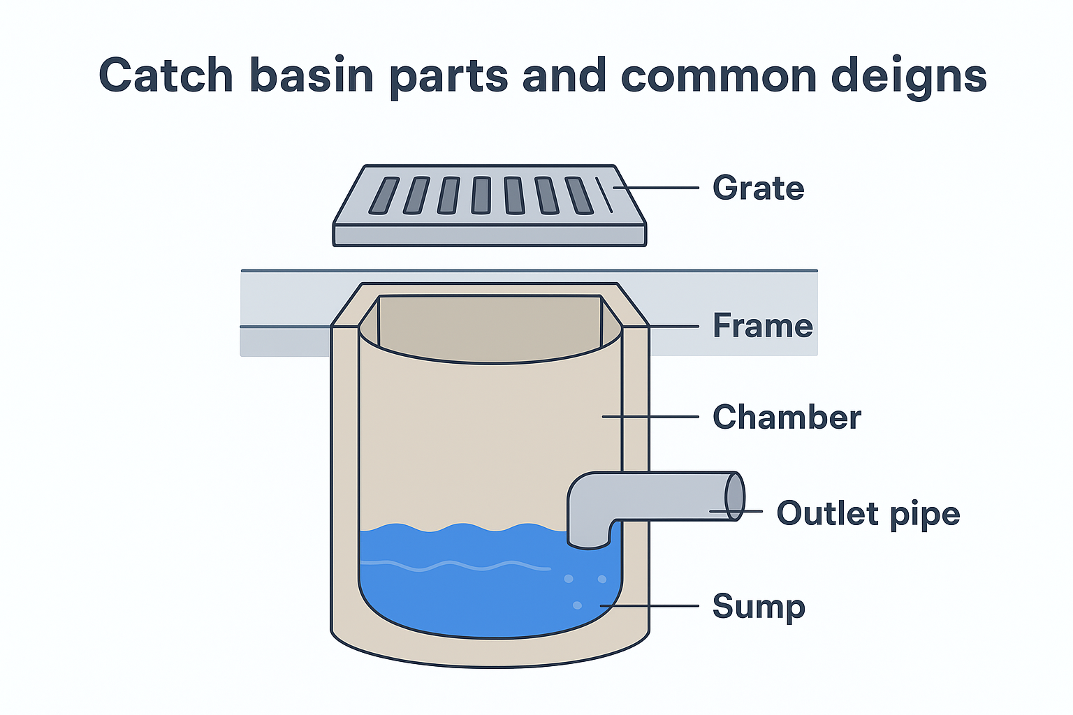 Catch basin parts and common designs