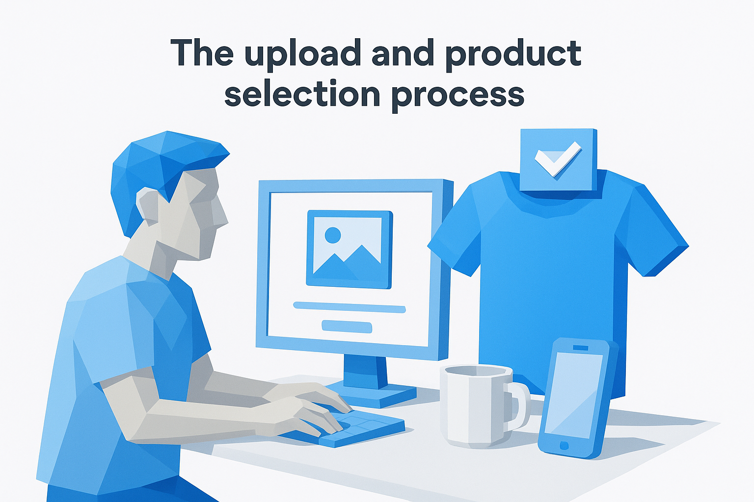 The upload and product selection process