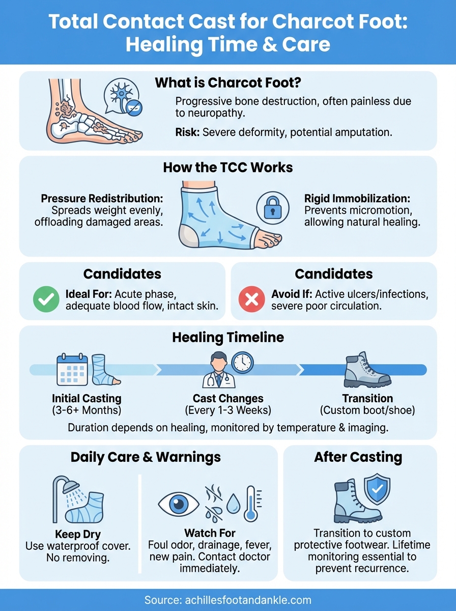 total contact cast for charcot foot infographic