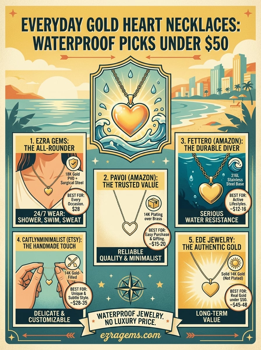 alledaagse gouden hartjesketting infographic