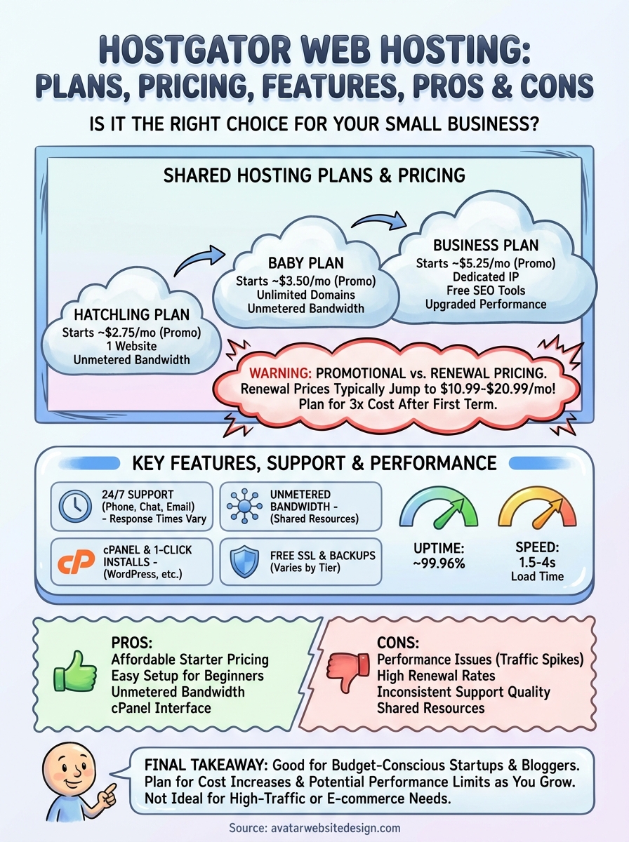hostgator web hosting infographic
