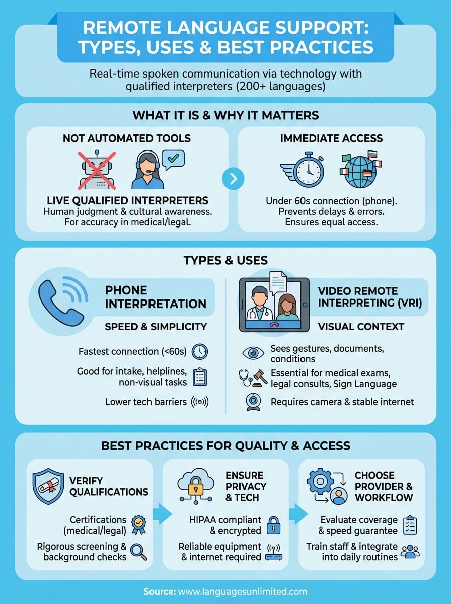 remote language support infographic