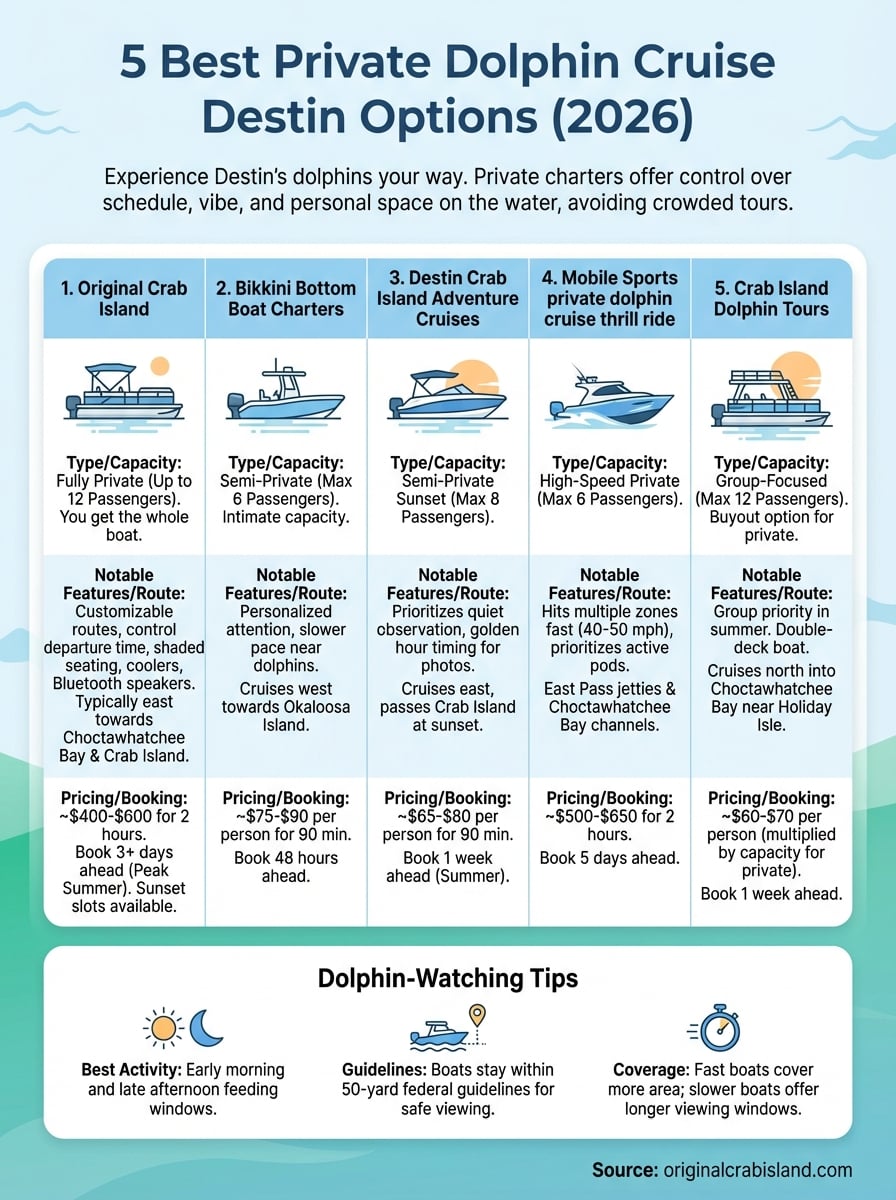 private dolphin cruise destin infographic