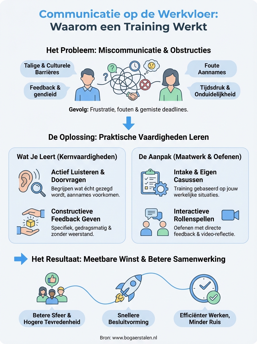 communicatie op de werkvloer training infographic