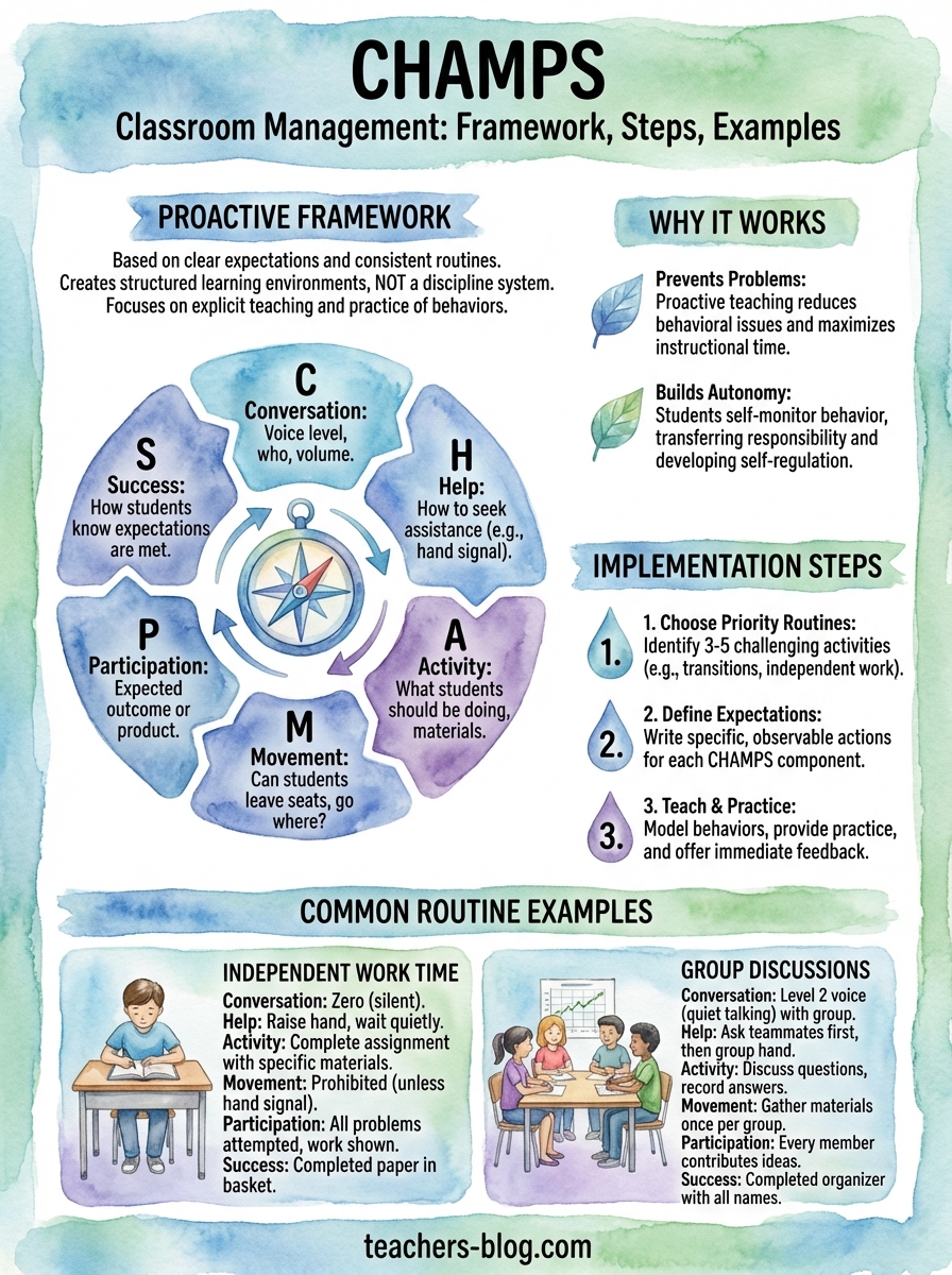 champs classroom management infographic