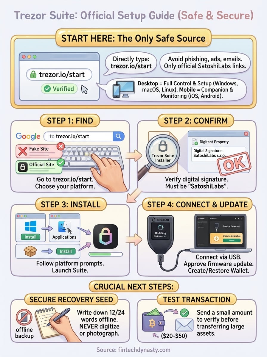 trezor suite download infographic