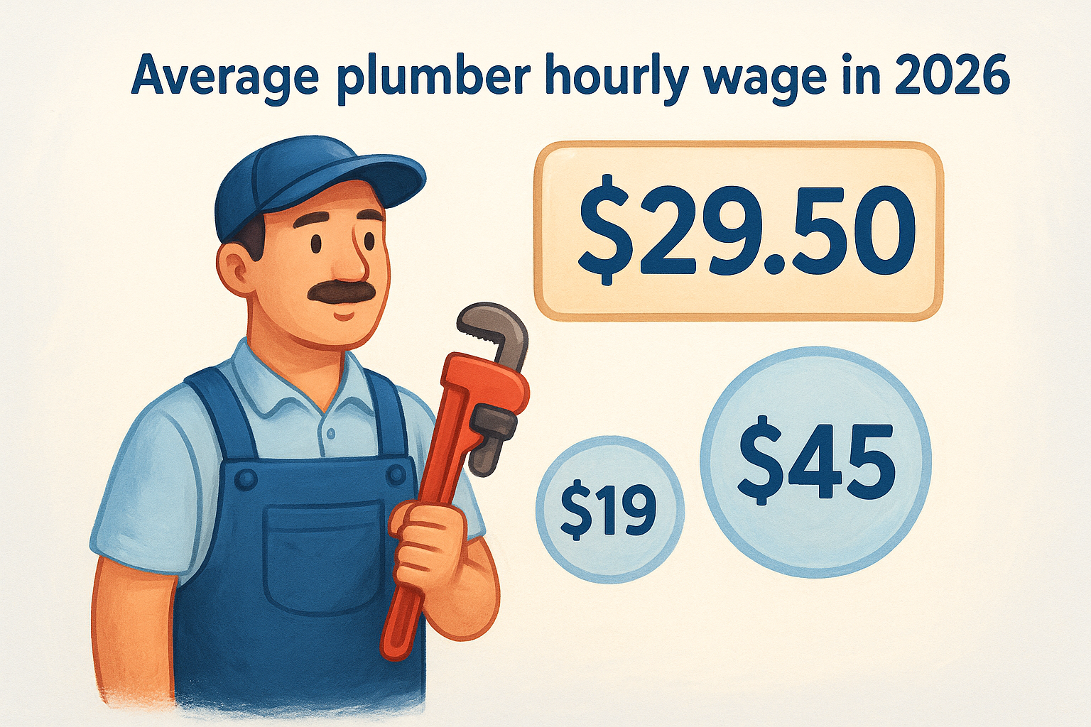Average plumber hourly wage in 2026