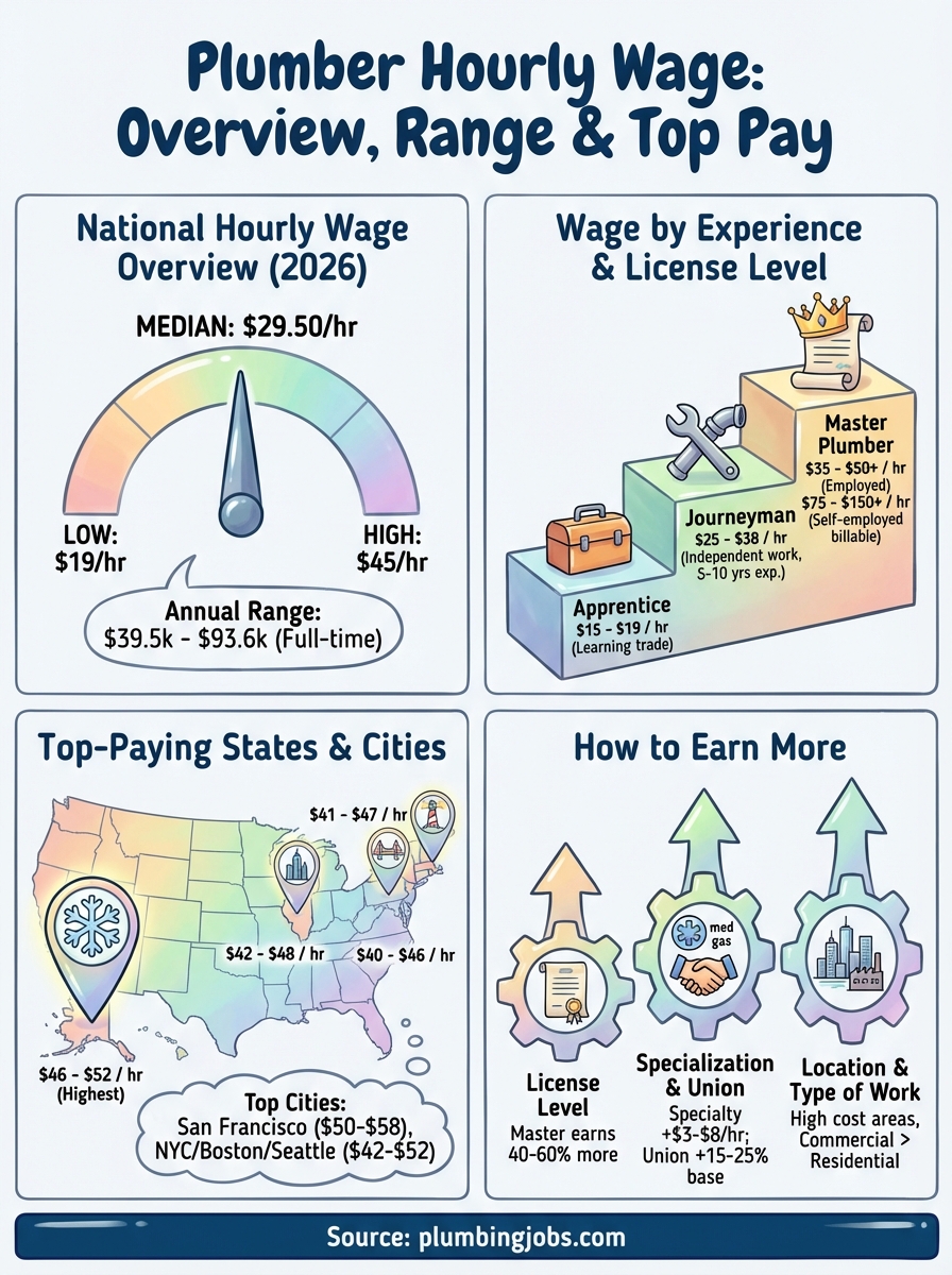 plumber hourly wage infographic