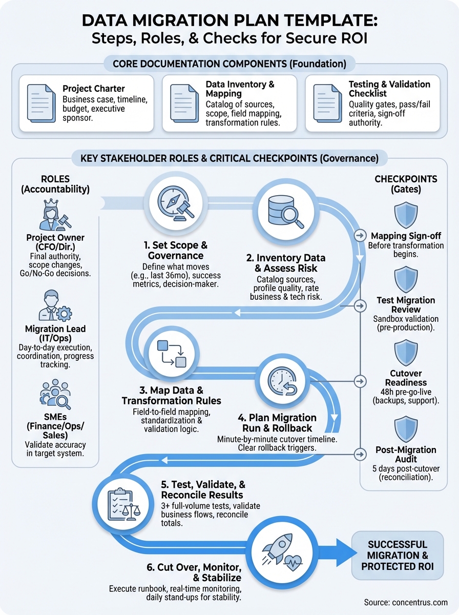 data migration plan template infographic