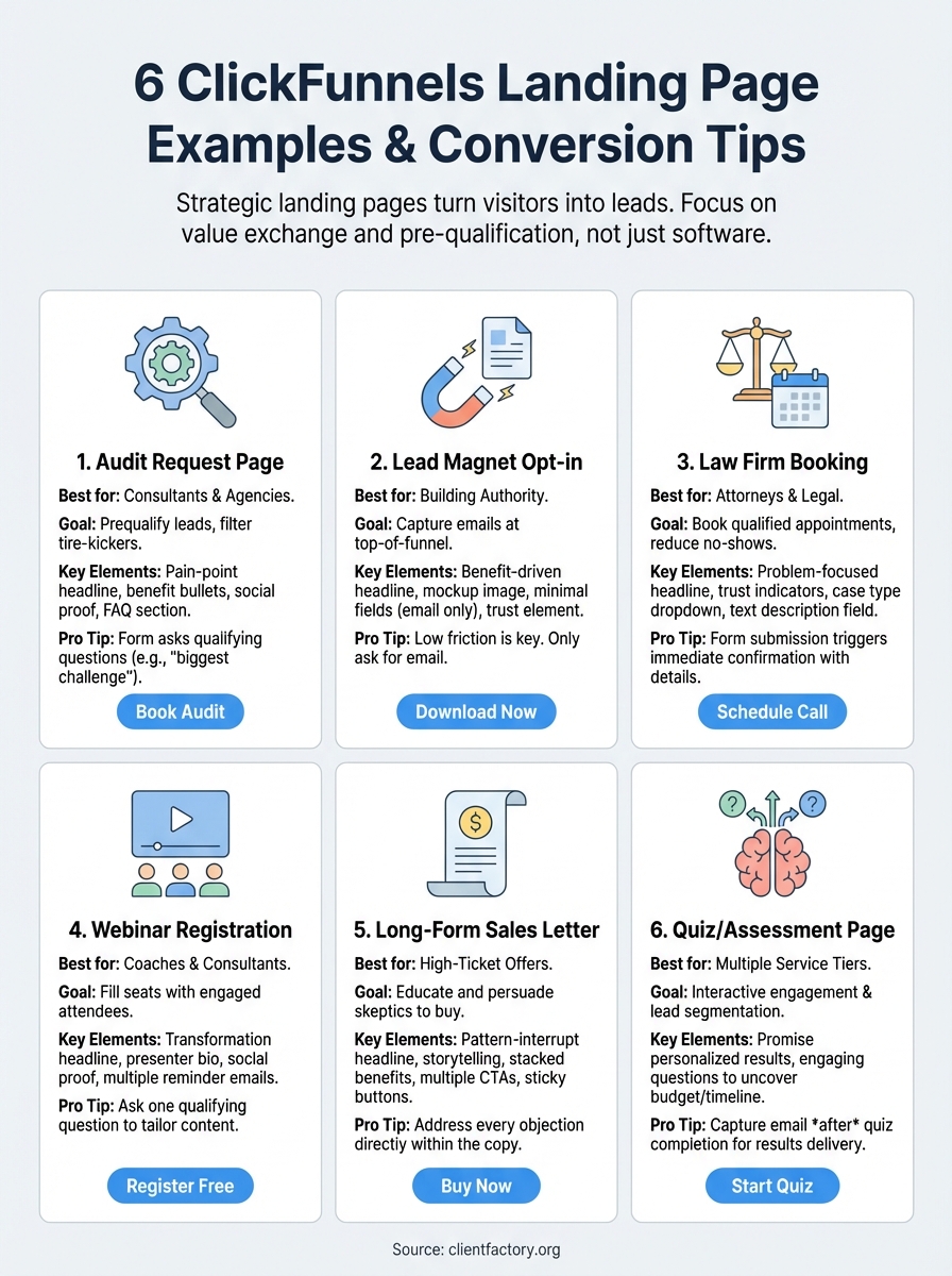 clickfunnels landing page infographic