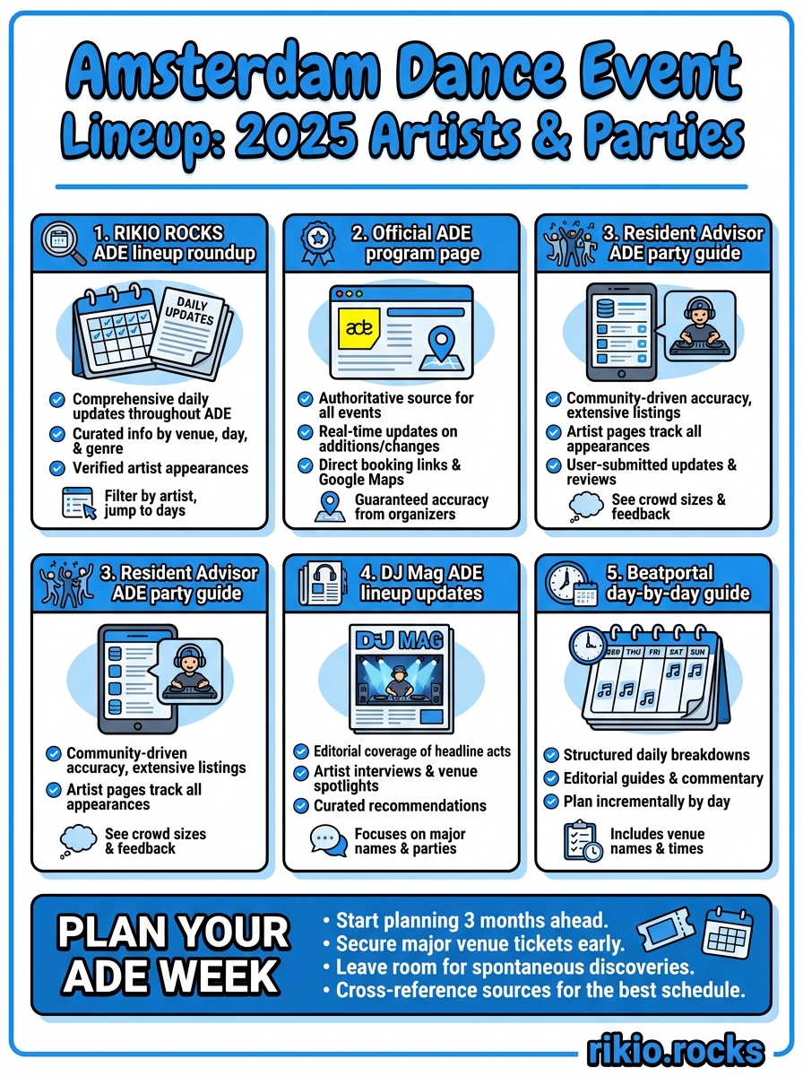 amsterdam dance event lineup infographic