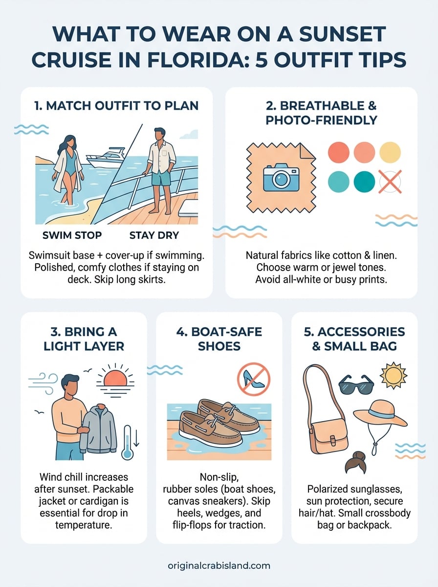 what to wear on a sunset cruise in florida infographic