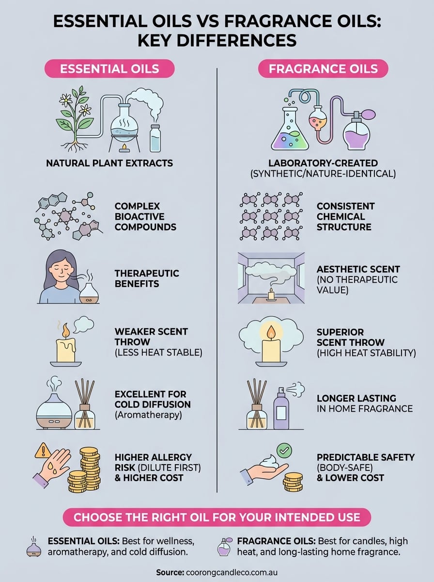 essential oils vs fragrance oils infographic