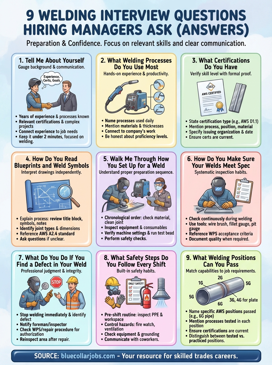 welding interview questions infographic