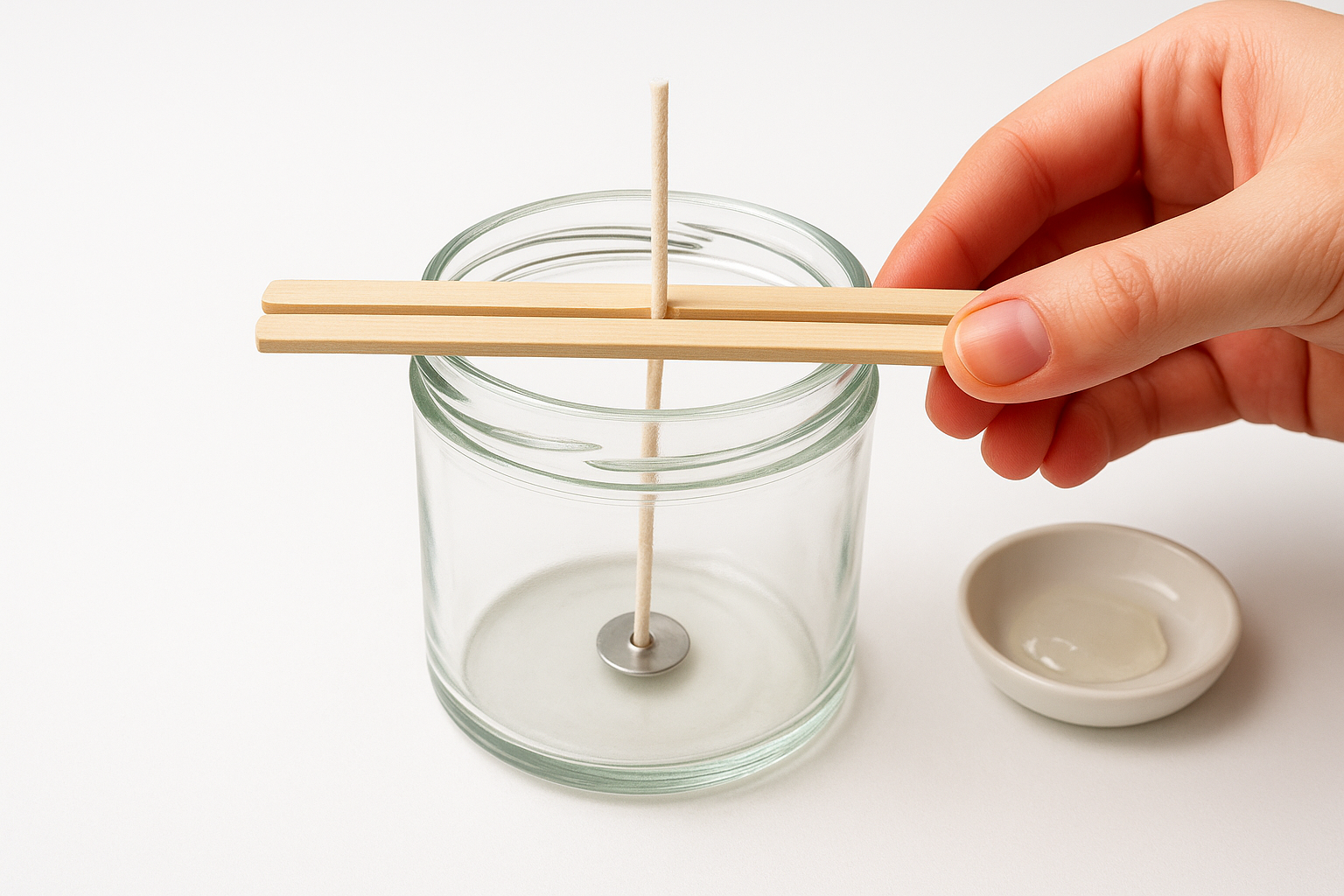 Attach and center the wick