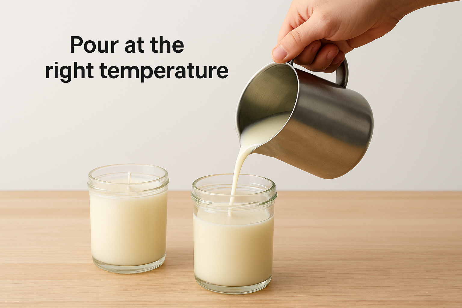 Pour at the right temperature