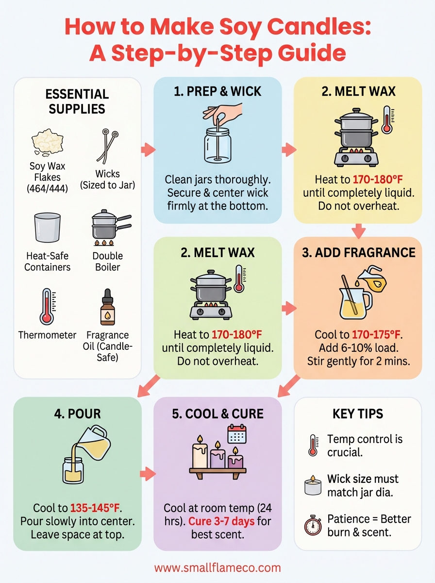 how to make soy candles infographic