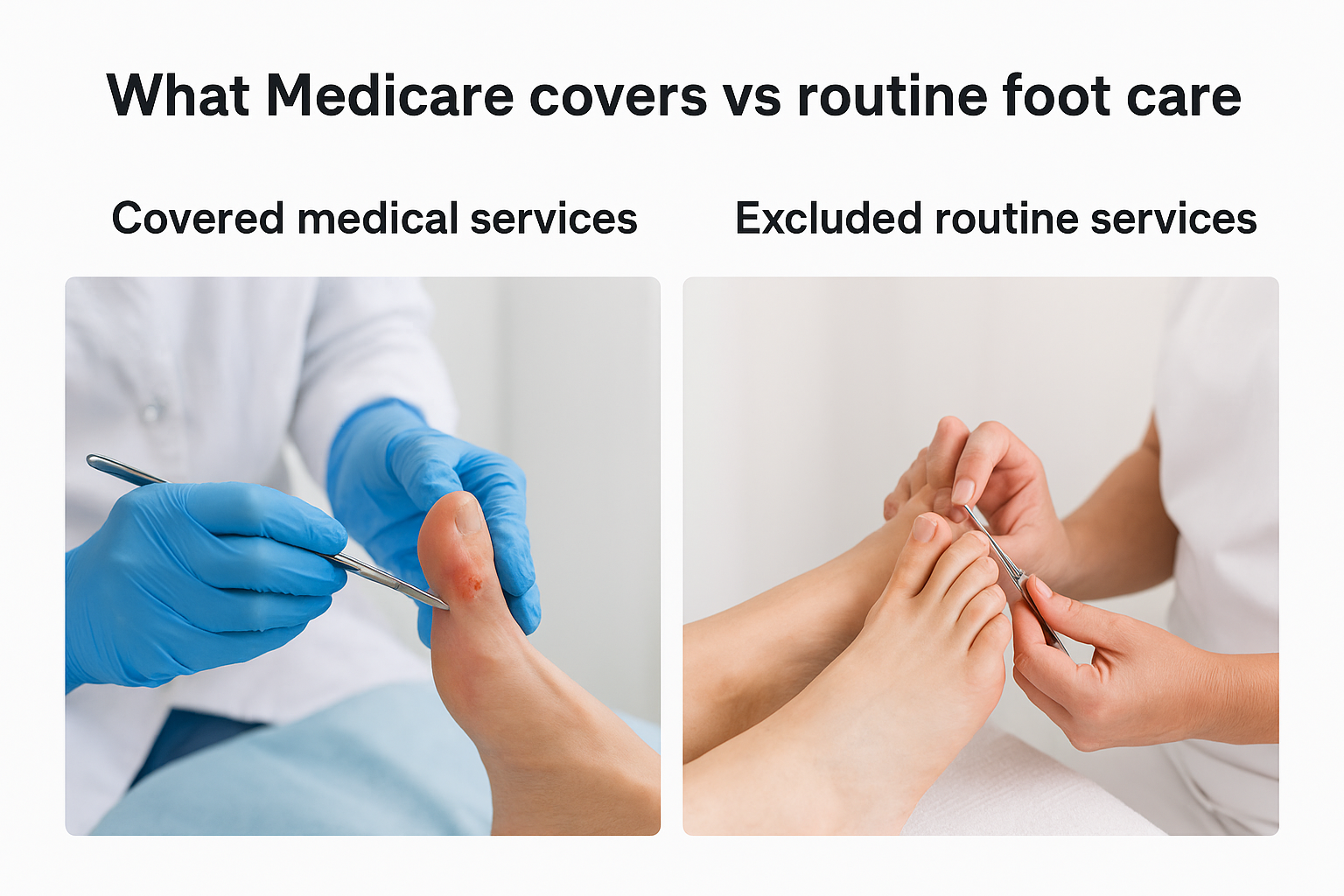 What Medicare covers vs routine foot care