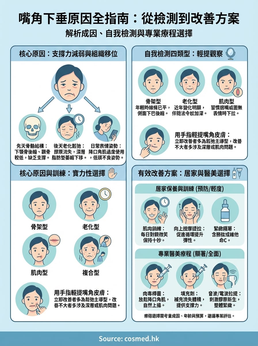 嘴角下垂原因 infographic