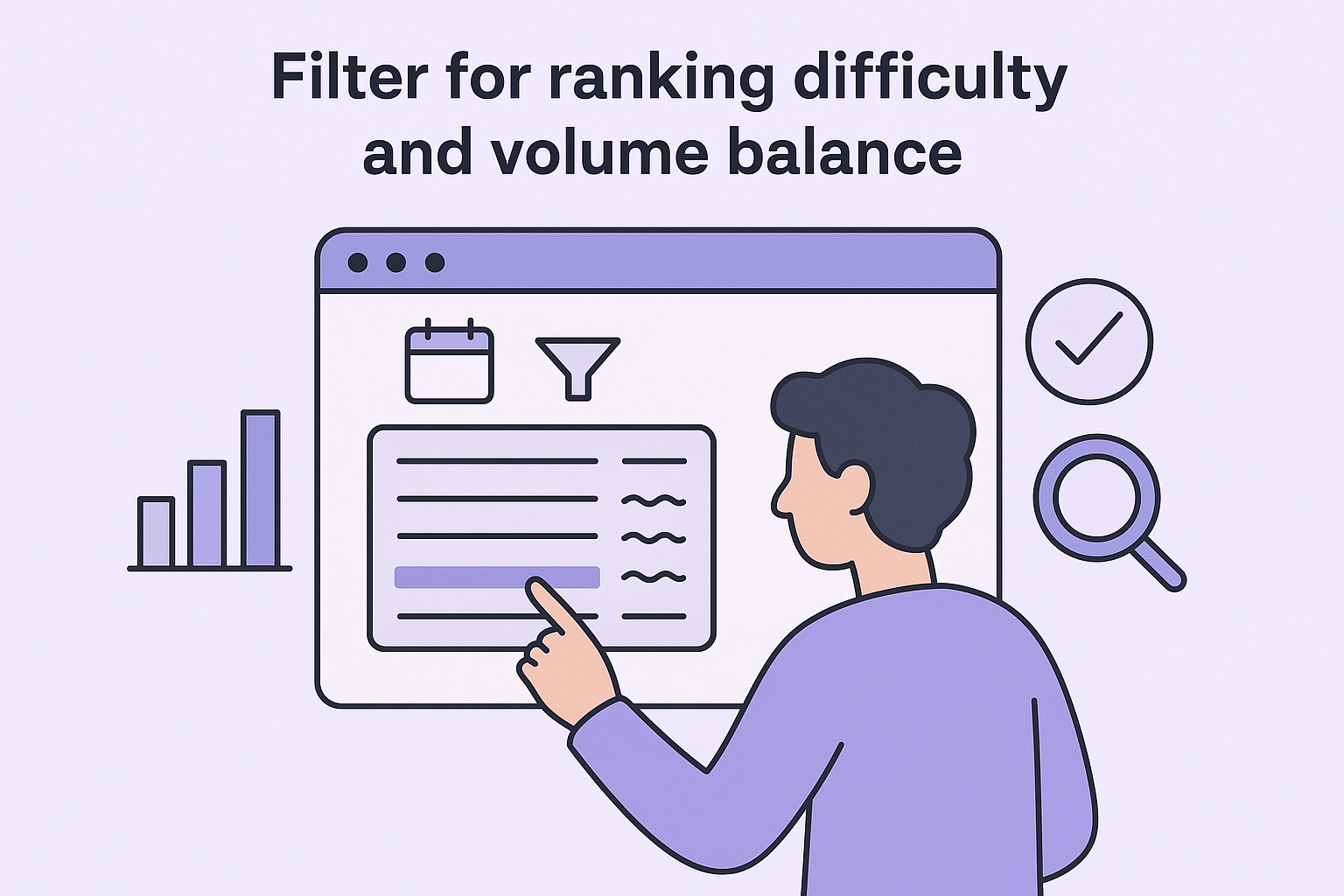 Filter for ranking difficulty and volume balance