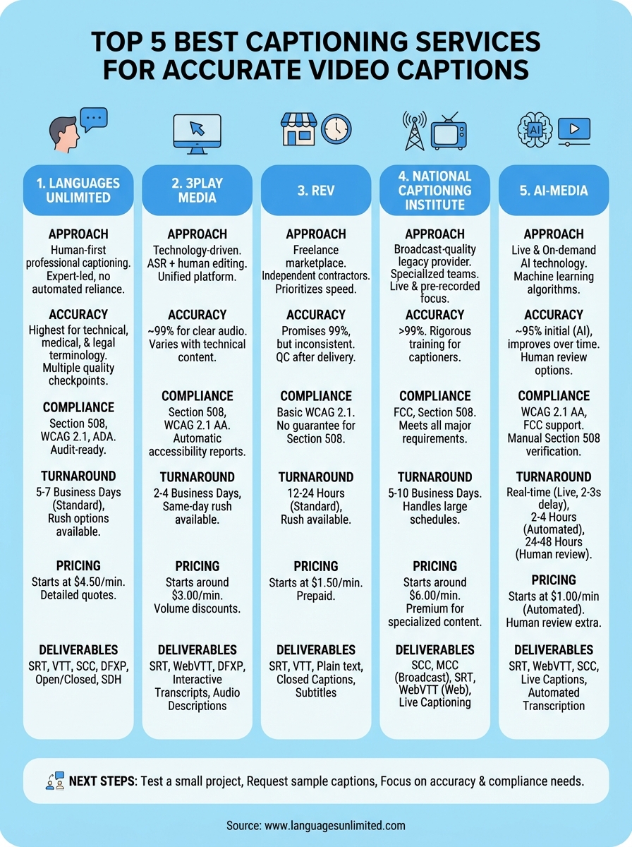 best captioning services infographic