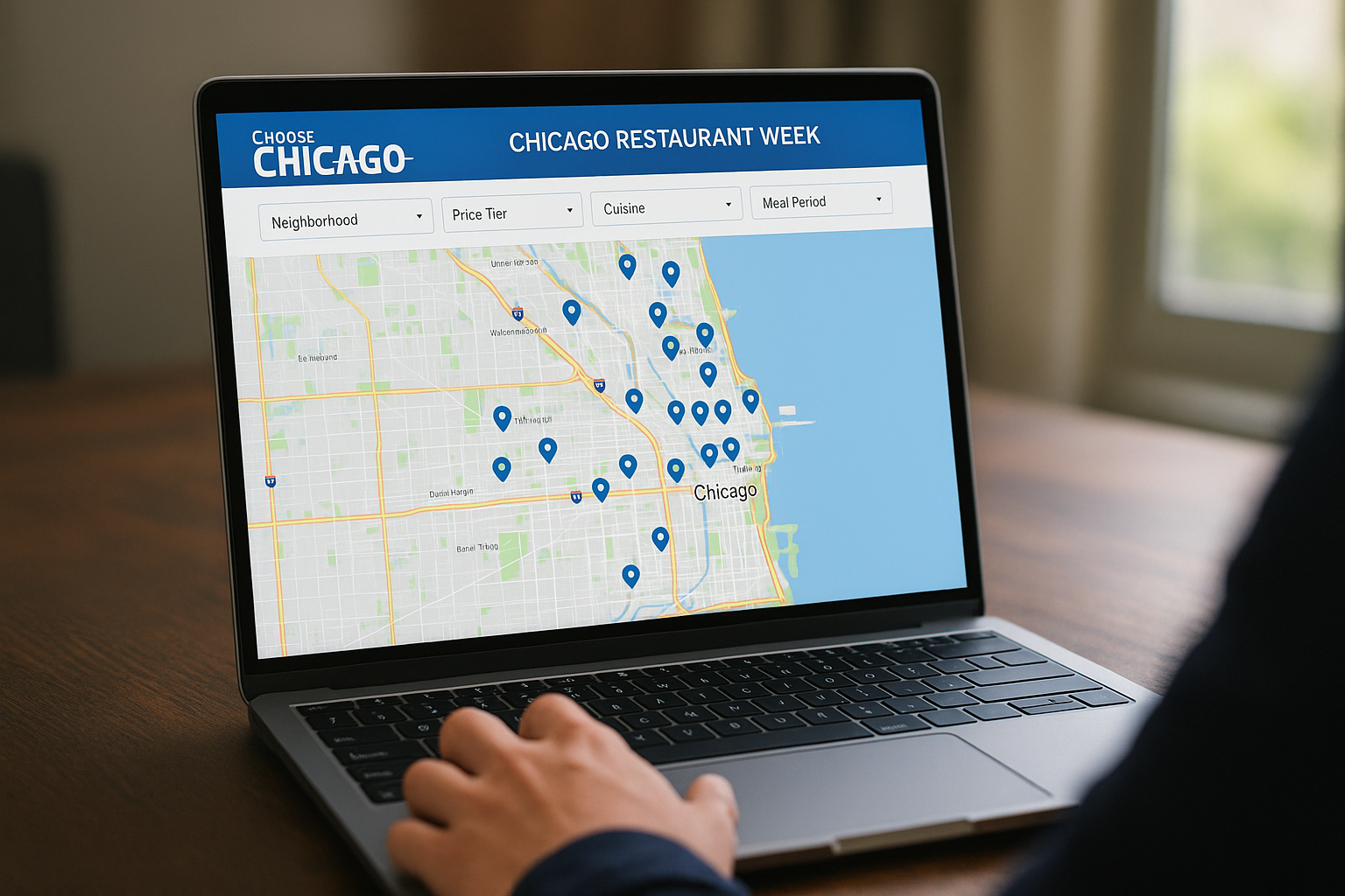 2. Choose Chicago map and restaurant finder