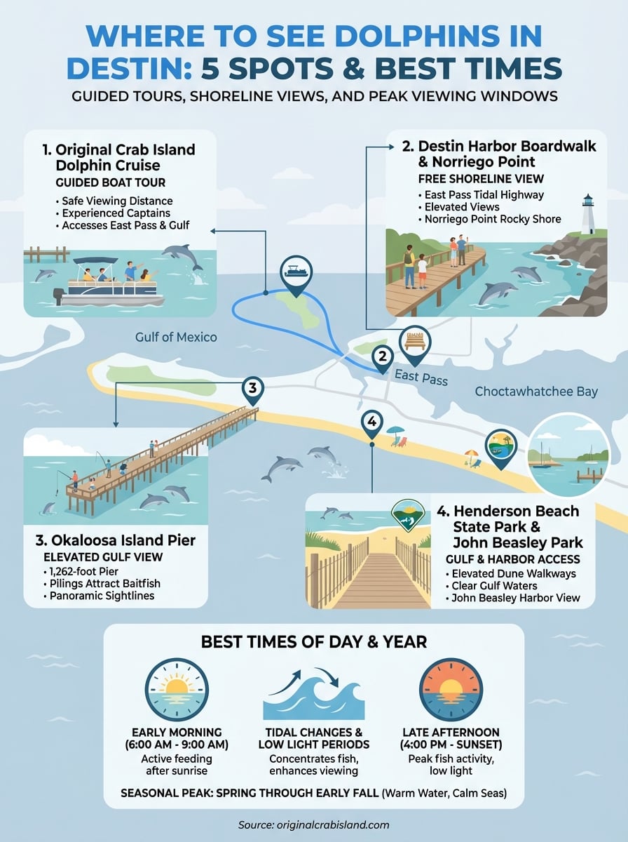 where to see dolphins in destin infographic