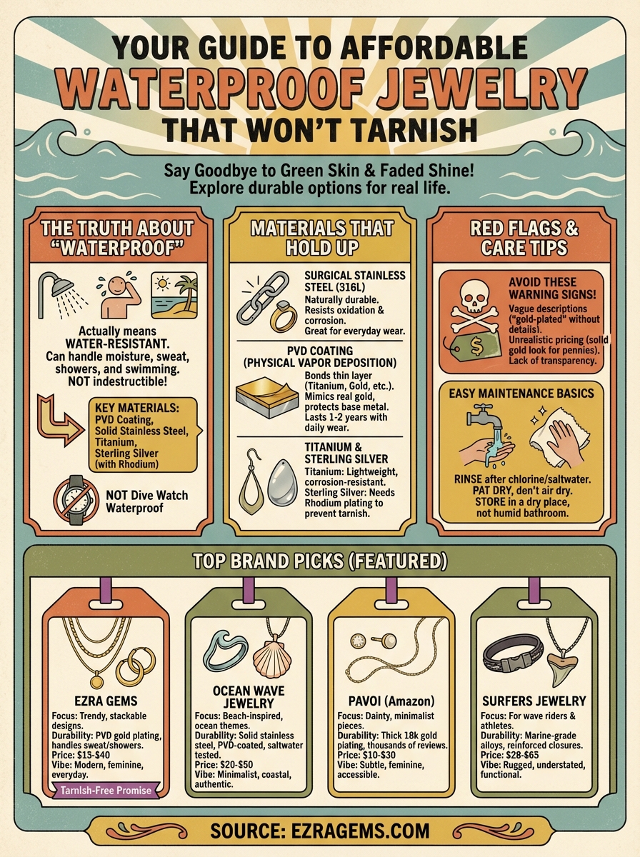 affordable waterproof jewelry infographic