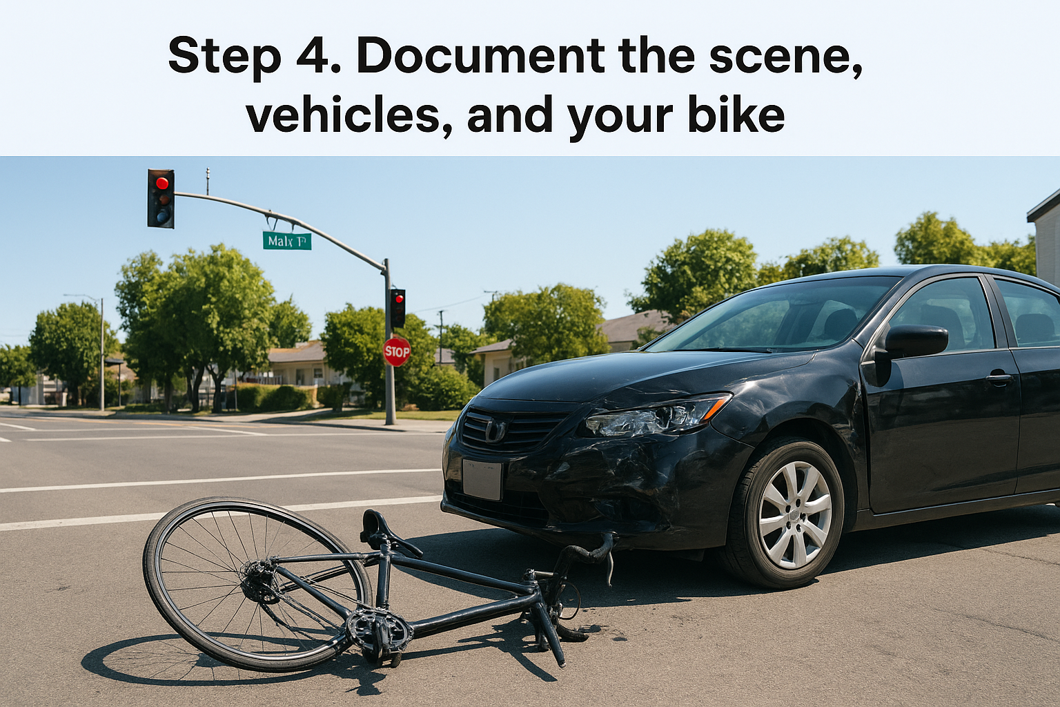 Step 4. Document the scene, vehicles, and your bike