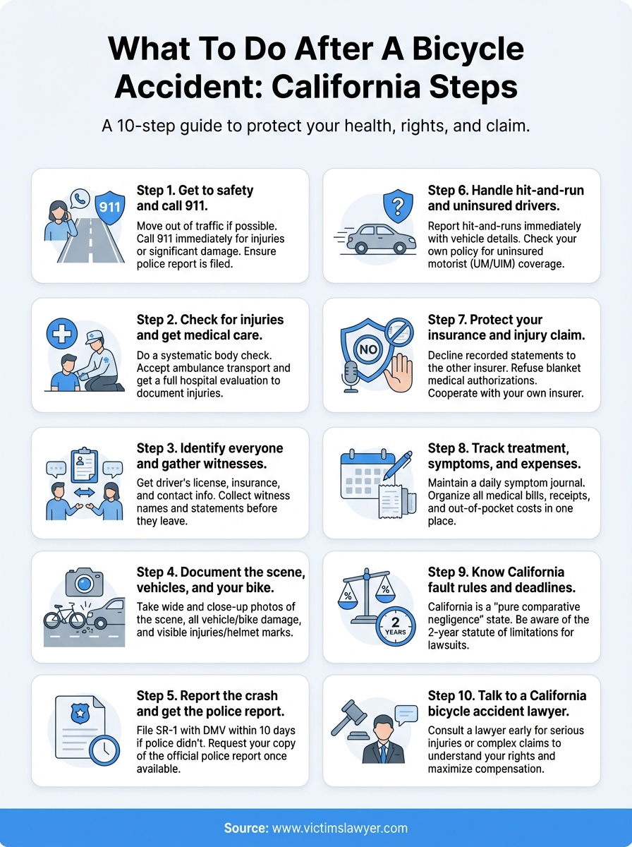 what to do after a bicycle accident infographic