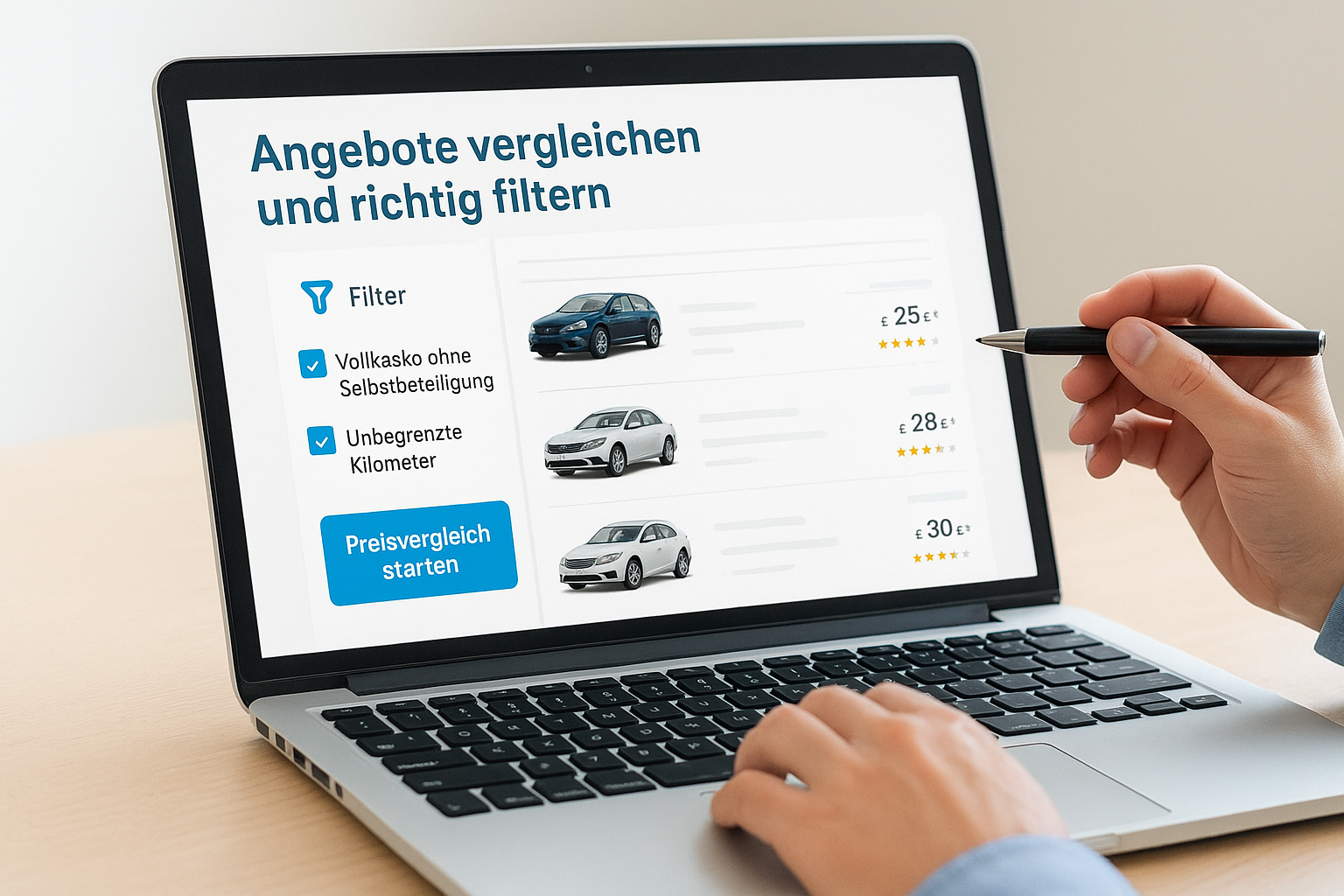 Schritt 1. Angebote vergleichen und richtig filtern