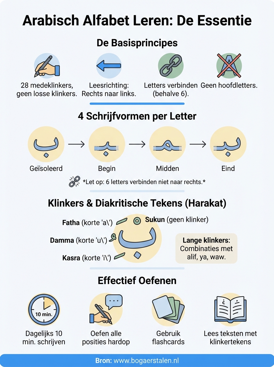 arabisch alfabet leren infographic