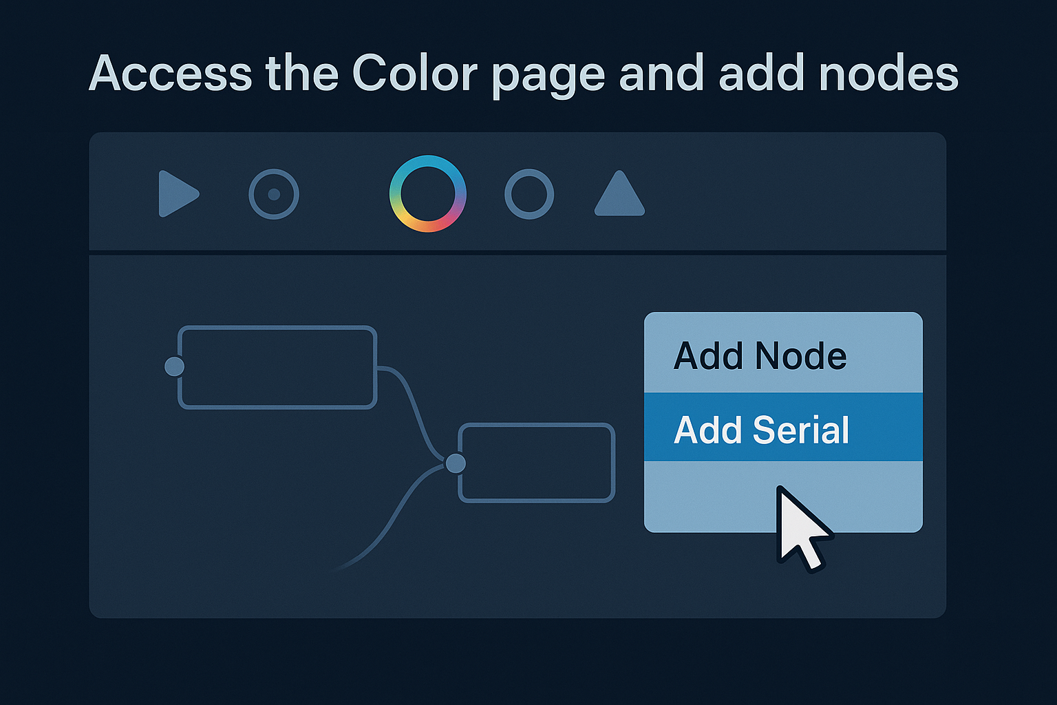 Access the Color page and add nodes
