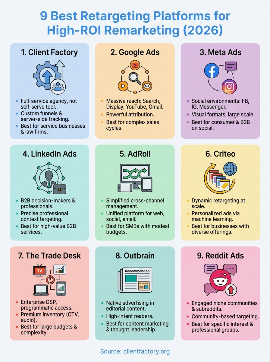 best retargeting platforms infographic