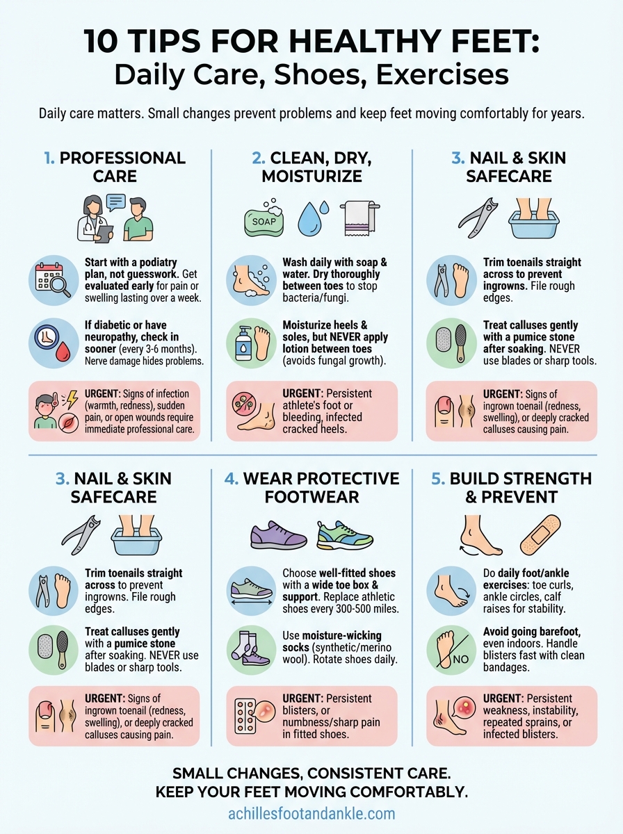 tips for healthy feet infographic