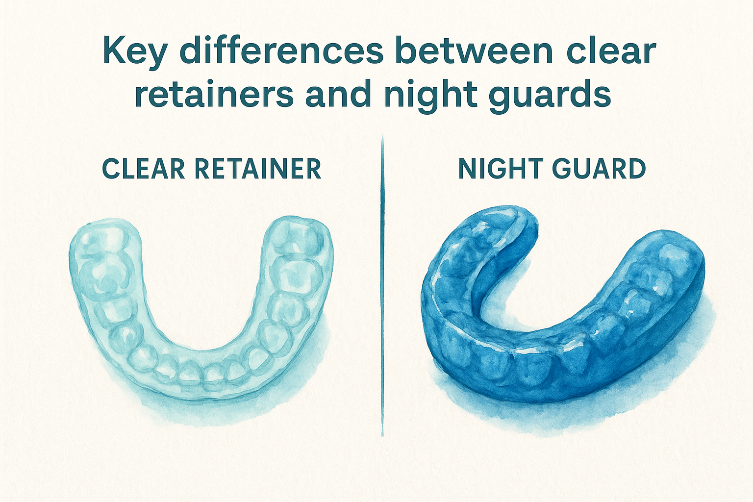 Key differences between clear retainers and night guards