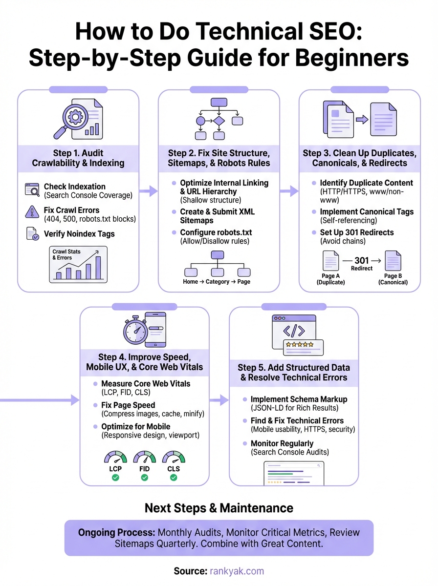 how to do technical seo infographic
