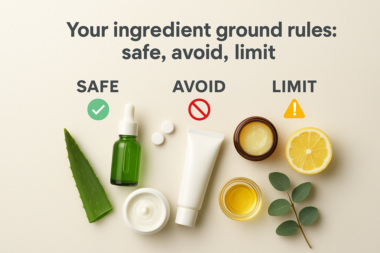 Your ingredient ground rules: safe, avoid, limit