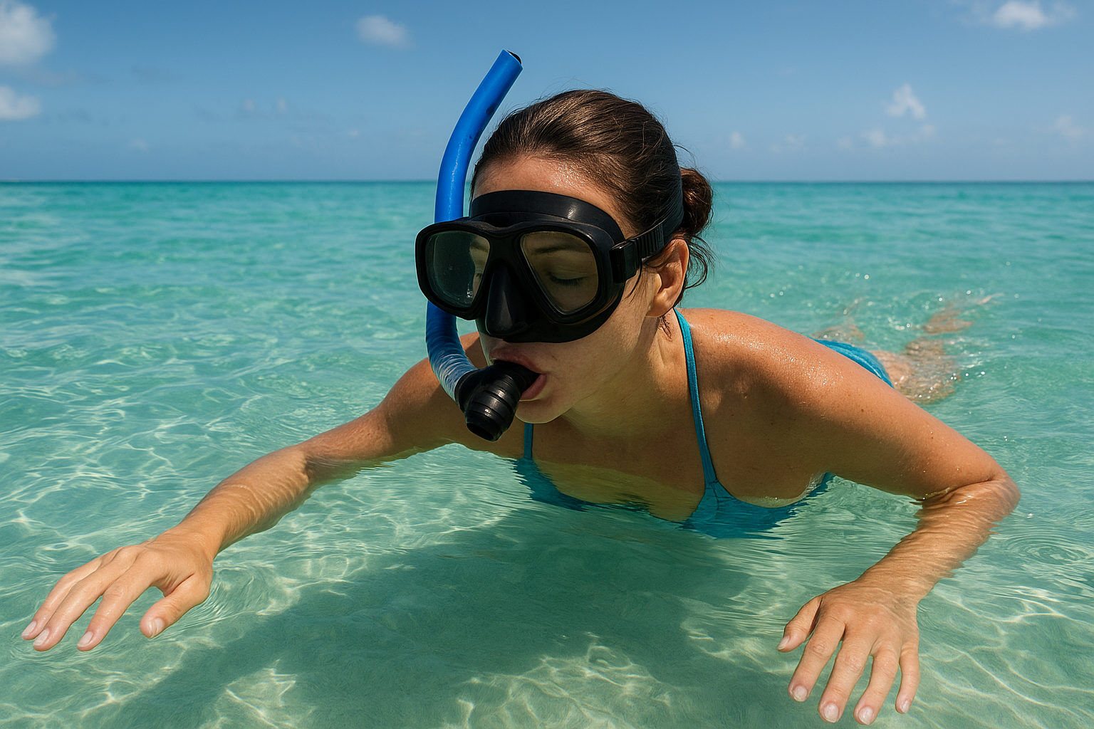 3. Practice breathing and clearing in shallow water