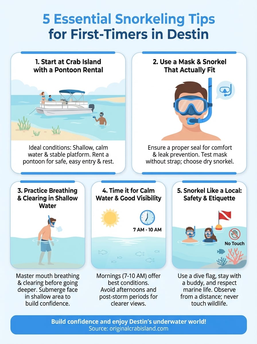 snorkeling tips for first timers infographic