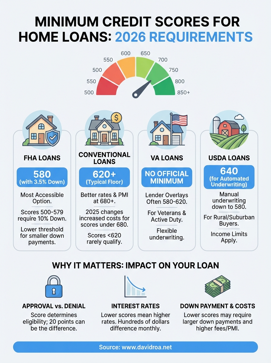 minimum credit score for home loans infographic